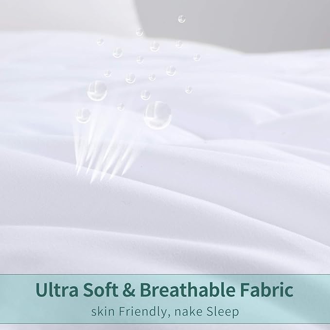 HOMBYS Oversized King Comforter 120x98, Lightweight Quilted Down Alternative Duvet Insert for All Season,White,8 Corner Tabs