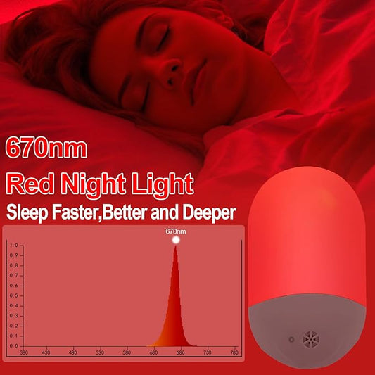 670nm Red & Amber Light Night Light Plug into Wall for Sleep[4 Pack] - Zero Blue Light, Dusk to Dawn Sensor Auto On/Off LED Red Night Light for Nursery Bedroom Bathroom