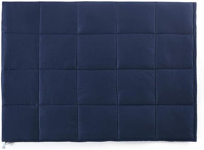 TONGDADA California King Size Weighted Blanket | 90''x108'',25lbs | Perfect for Couples | Premium Cotton Material with Glass Beads | Navy