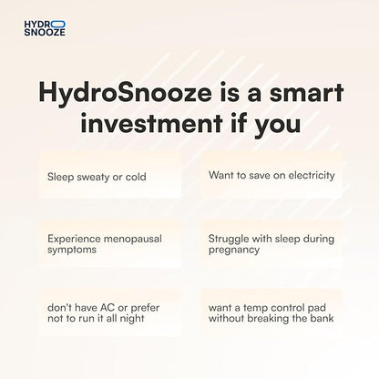 HydroSnooze Water Cooling & Heating Mattress Pad, Temperature Control Bed Cooling System, Cooling Mattress Topper Perfect for Hot Sleepers,Temp Range of 59-131°F, King Bed Size (71" W x 79" L)