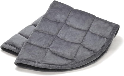 TONGDADA Weighted Lap Blanket 7lbs for Adult,Perfect for Relaxation, Lounging, Napping, Sleeping & Travel,Luxury Minky Weighted Body Blanket,Weighted Throw Blanket-Dark Grey Minky, 29" x 24"