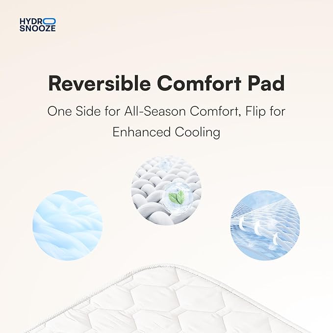 HydroSnooze Water Cooling & Heating Mattress Pad, Temperature Control Bed Cooling System, Cooling Mattress Topper Perfect for Hot Sleepers,Temp Range of 59-131°F, Queen Size (60" W x 79" L)
