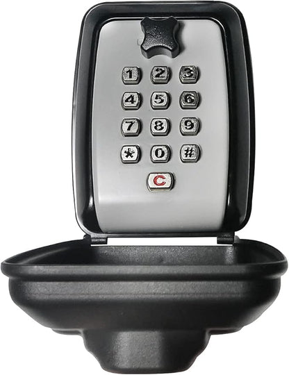 Push Button Lock Box,Outdoor Wall Mounted Key Storage Box with 10-Digit Keyboard Resettable Code,Protective Shell for Outside Weatherproof,Large Capacity,for Home,Outdoor