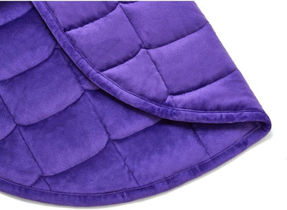 TONGDADA Weighted Lap Blanket 7lbs for Adult,Perfect for Relaxation, Lounging, Napping, Sleeping & Travel,Luxury Minky Weighted Body Blanket,Weighted Throw Blanket-Violet Minky, 29" x 24"