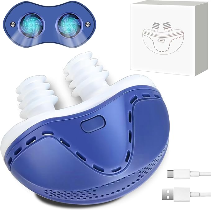Mini Anti Snoring Devices for Snoring, Effective Anti Snoring Device, Peaceful Sleep Snore Solution - Suitable for All Nose Shapes and Both Men and Women (2 Replaceable Silicone Tips)
