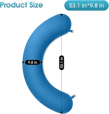 Body Pillow, Long Pillow, Memory Foam Body Pillow, C-Shaped Side Sleep Pillow, Machine Washable Pillowcase, Light Blue-53”×10”
