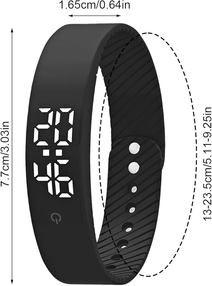 Wrist Alarm Clock,Smart Vibrating Clock Wristband | Pill Reminder with 3 Alarms | for Kids Adults Men Women Teens Elderly Bed Bedroom Travel Dorm Fitness Medication