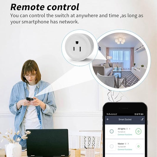 Smart Plug Compatible withHomeKit Electric Outlet Switch Socket Voice Control with Siri Alarm Timing Countdown 2.4G WiFi No Hub Required