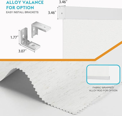 Motorized Blinds with Remote, 100% Blackout Smart Blind Roller Shades Compatible with Alexa Homekit, Automatic Electric Shades for Windows Customized Size（Linen Light Cream）