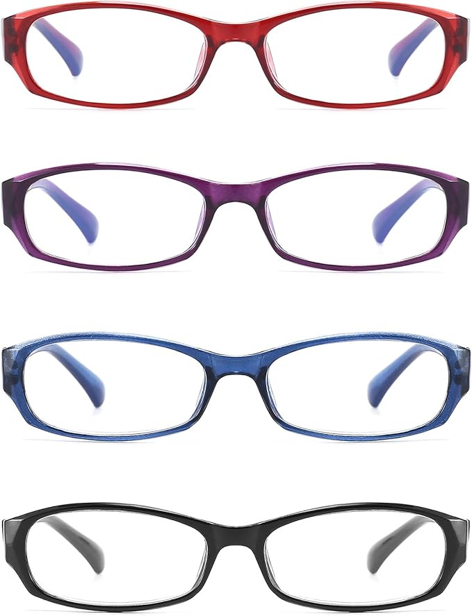 Reading Glasses for Women with Spring hinges 1.00 Blue Light Blocking Lenses, Black/Blue Frame Readers with Case