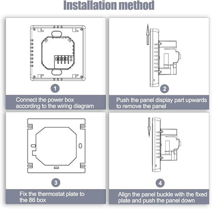 Aoresac Thermostat Smart Tuya WiFi Thermostat 16A Digital Programmable LCD Display Underfloor Heating Temperature Controller Digital Intelligent Wall Thermostat for Electric Heating