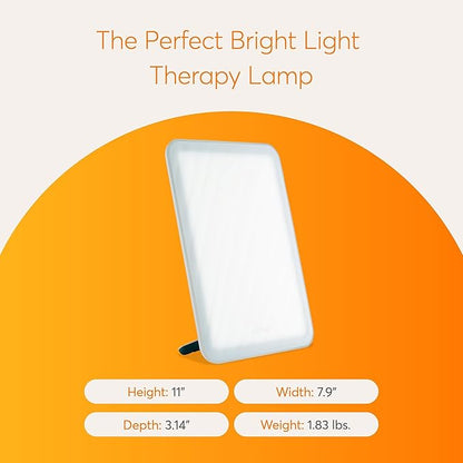 Lumie Vitamin L Light Therapy Lamp - Portable, Slim Design - 10,000 Lux Daylight Lamp - Detachable Stand, Cool White LEDs & Rippled Diffuser - Portrait or Landscape