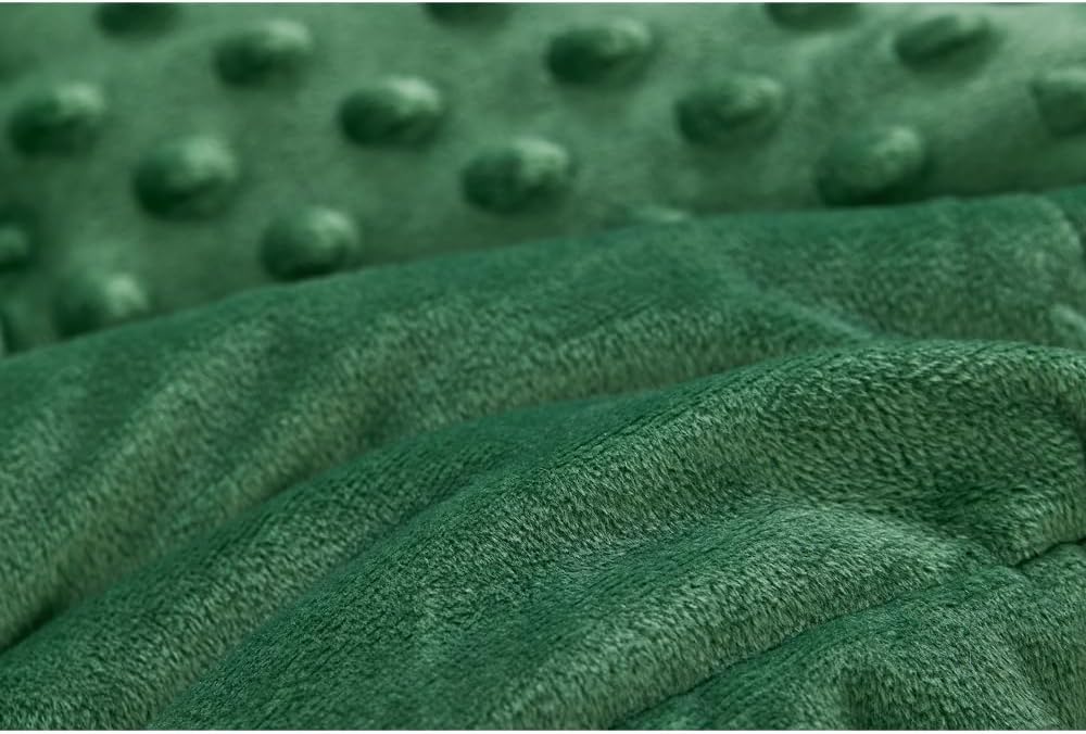 TONGDADA Minky Weighted Blanket | 40''x60'',10lbs | Cozy and Soft Minky Weighted Throw Blanket | Luxury Velvet with Premium Glass Beads | Dark Green Minky