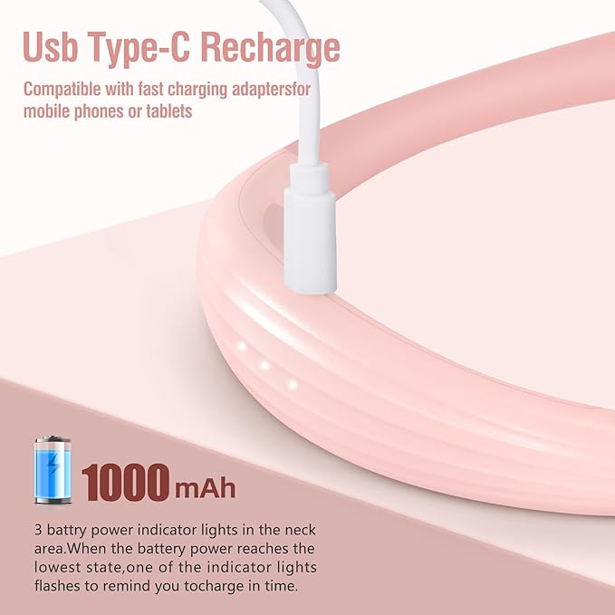 Upgraded LED Neck Reading Light, Book Light, Rechargeable, 3 Colors & 3 Brightness Adjustable, Auto-Off Timer, Neck Light for Reading in Bed, Long Lasting, Perfect for Repairing, Knitting.