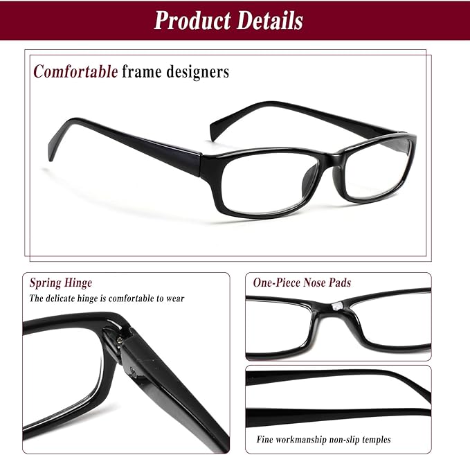 Kerecsen Reading Glasses 5 Pairs Fashion Ladies Readers Spring Hinge with Pattern Print Eyeglasses for Women (Mix Color -4, 1.50)