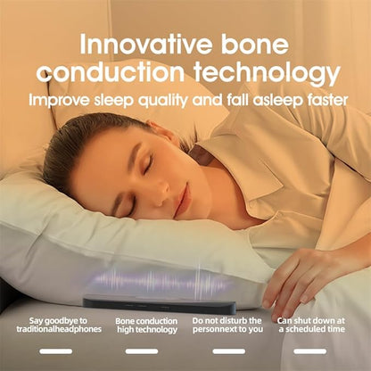 Pillow Speaker for Sleeping, Mini Bone Conduction Portable Sleep Aid with Stereo Bass, Bluetooth Sleep Bar for Deep Sleeping with White Noise, with Volume Control-Supports TF Function