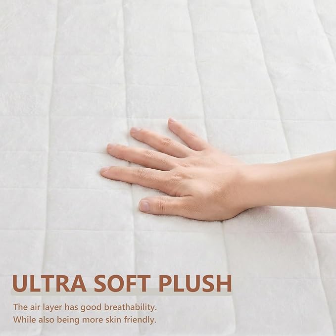 Homemate Heated Mattress Pad Twin Size for Cold Sleepers, 4 Heated Setting Coral Fleece Electric Mattress Pad Twin, Bed Warmer with Single Controller & Auto Off 10 Hours, Fit Up to 21 Inch, 75"x39"