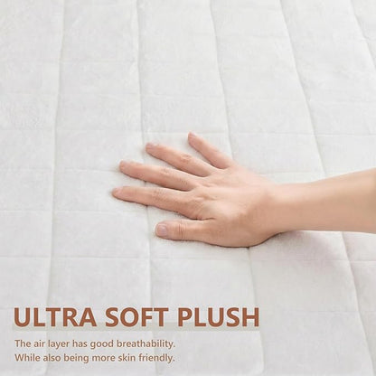 Homemate Heated Mattress Pad Twin Size for Cold Sleepers, 4 Heated Setting Coral Fleece Electric Mattress Pad Twin, Bed Warmer with Single Controller & Auto Off 10 Hours, Fit Up to 21 Inch, 75"x39"