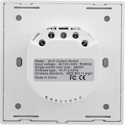 Smart Curtain Switch, Wi-Fi Curtain Switch, Motorized Roller Blinds Shutter Touch Wall Switch APP Voice Control for Home Switch, Office Building, Exhibition Hall Switch (White)