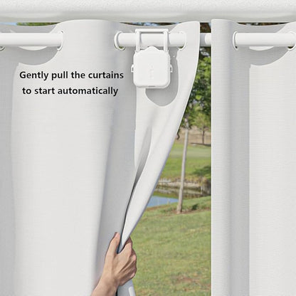 Automatic Curtain Opener, Compatible with Roman Rod, U-Track, T-Track, Solar Charging, With App,Timed Curtain Opener, With Remote Control, Home Curtain Robot Motor,B