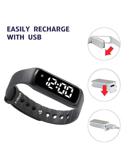 Potty Training Watch - Silent Vibrating Alarm Watch Pill Reminder Wristband with Countdown Timer (Black)