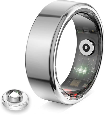 Smart Ring for Women & Men- Health Fitness Tracker with HRV/Sleep Monitoring/Step Counter/Calorie&Distance Tracking, 7-Day Battery，Remote Photo,Menstrual Cycle,Sport Smart Ring (Silver, #6)