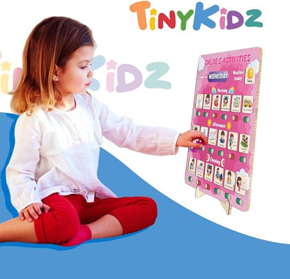 Wooden Chore Chart for Kids Visual Schedule, Routine Chart for Kids, Morning Bedtime Routine Chart for Toddlers Ages 2-4, Daily Kids Schedule Board for Home (15)