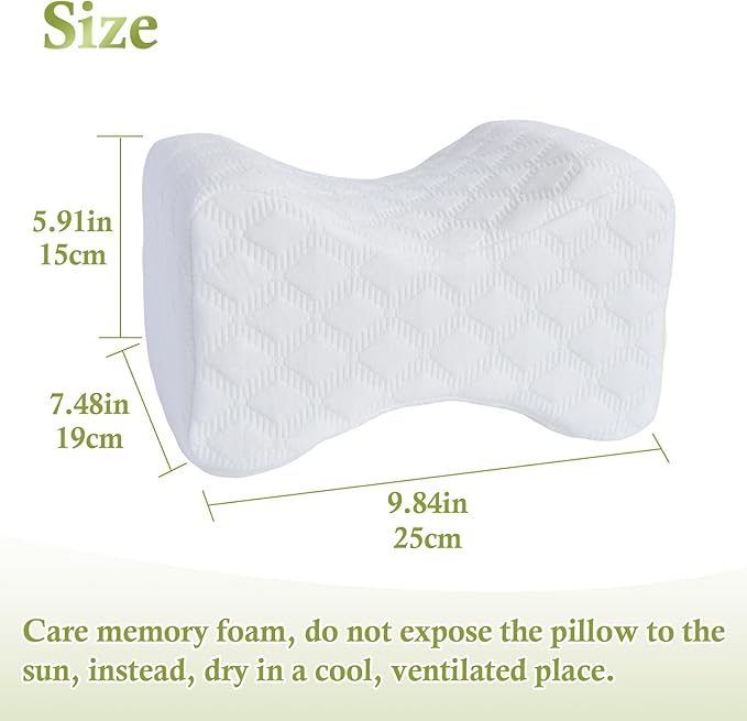 Butterfly Knee Pillow for Side Sleepers – Orthopedic Bolster Pillow for Hip, Sciatica, and Back Pain Relief – Memory Foam Wedge for Pregnancy, Leg Support – Washable Cover, White