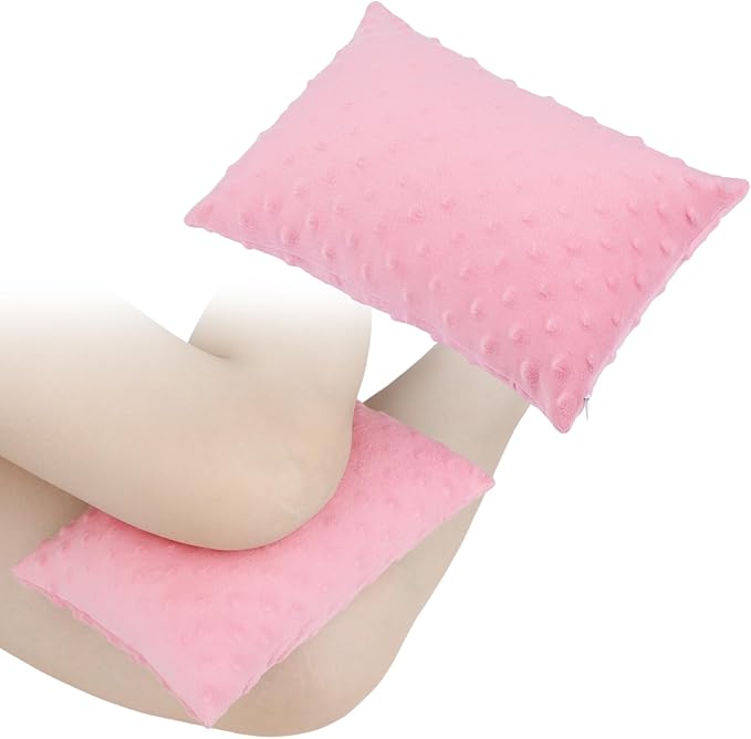 2 Pcs Soft Knee Pillow for Side Sleepers, Pressure Pillows Between Legs 11"x7" Small Knee Pillow Joints Cushion for Sleeping Hip and Back Pain, Minky Dot Coral