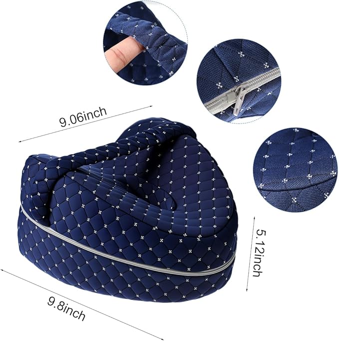 Knee Pillow for Side Sleepers Hip Alignment Pillow Memory Foam Leg Pillows for Sleeping with Adjustable Strap