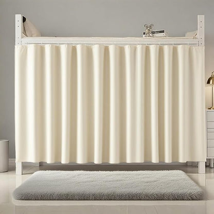 Dormitory Bunk Bed Student Curtains Privacy Blackout Decor for Loft Bottom Beige 2PCS