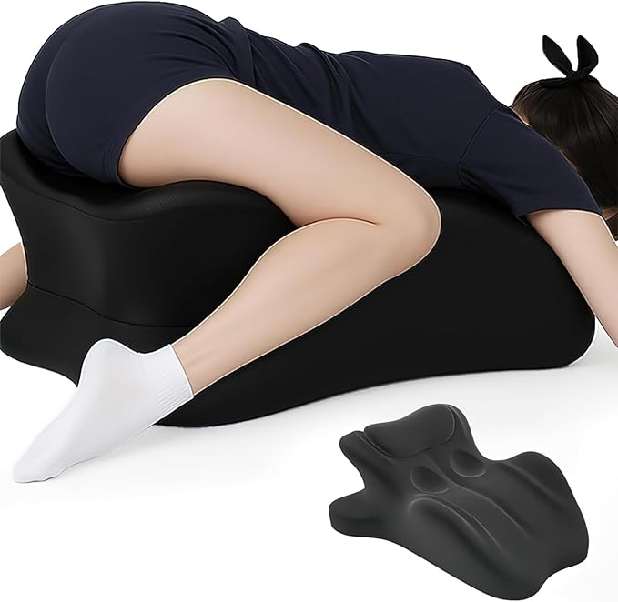 Multifunctional Pillow, Featuring Breathable Memory Foam Waist Support, Large Size with high Resilience, Provides Comprehensive Support，for All Postures (Black)