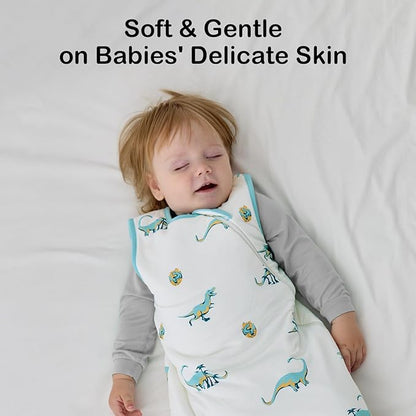 BubblePanda Rayon Made from Bamboo Sleep Sack 12-18 Months 0.5 Tog Soft Lightweight Toddler Sleep Sack 1t for Babies 2-Way Zipper Wearable Blanket Baby 12 Months