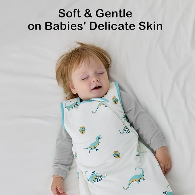 BubblePanda Rayon Made from Bamboo Sleep Sack 12-18 Months 1.0 Tog Soft Toddler Sleeping Sack for Babies 2-Way Zipper Baby Wearable Blanket
