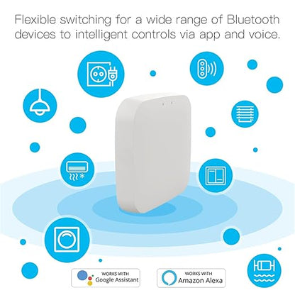 Add MOES FingerBot Tuya Bluetooth Hub Link FingerBot to Wi-Fi (Support 2.4GHz) Compatible with Alexa, Google Home, IFTTT and Timmer Control. One Gateway Can Connect Multiple FingerBots