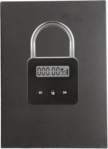 Electronic Timer Lock with LCD Display, 999-Hour Countdown, USB Rechargeable, Auto Unlock, for Self-Control Training (Silver)