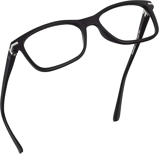 Readerest Blue Light Blocking Glasses – Thin Reflective Lens, Anti-Glare Computer Eyeglasses, UV Protection, Eye Strain Relief (Black, 2.5 Magnification)