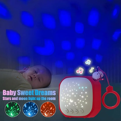 White Noise Sound Machine Baby with Star Projector | Portable Sound Music Soother for Kids & Infants | Perfect Baby Gifts for Christmas Themed Holiday Decor, Car, Travel (Santa Claus)