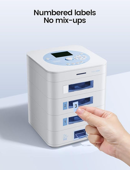 Expandable Capacity Tray for Automatic Pill Dispenser, Add-On Storage Layer Compatible with ideerfit 2/3/4 Tray Models, Medication Organizer Extension for Seniors & Long-Term Use (White)