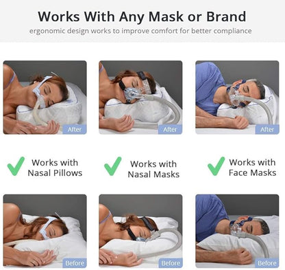 Contour CPAPMax 3-in-1 Adjustable CPAP Comfort Pillow for Side, Back or Stomach Sleepers to Reduce Air Leaks, Dryness & Mask Discomfort - Works with All Mask Types
