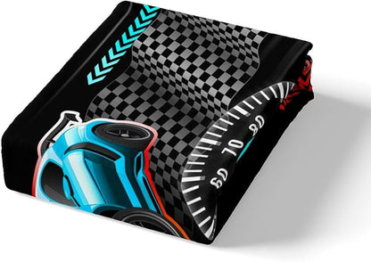 Colorful Sports Car Fitted Sheet Queen Size Extreme Sports Theme Bedding Sheet Set,Racing Car Bed Cover Ultra Soft Breathable Bedding 3 Pcs