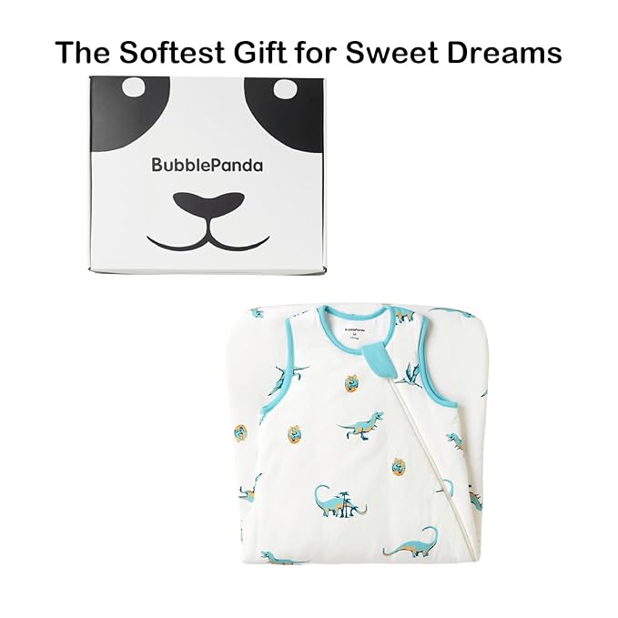 BubblePanda Rayon Made from Bamboo Sleep Sack 6-12 Months 1.0 Tog Soft Toddler Sleeping Sack for Babies 2-Way Zipper Baby Wearable Blanket