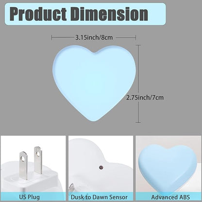 INZU Night Lights Plug into Wall, LED Night Light for Kids, Cute Nightlight with Auto Dusk to Dawn Sensor, LED Nightlight with Soft Warm Light for Bedroom, Nursery, Bathroom, Hallway (Blue)