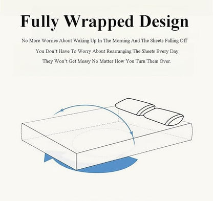 Milk Velvet Checkered Bedding Mattress Cover, Super Soft Elastic Bed Sheets with Pillowcase - Washable 12'' Deep Pocket Mattress Pad