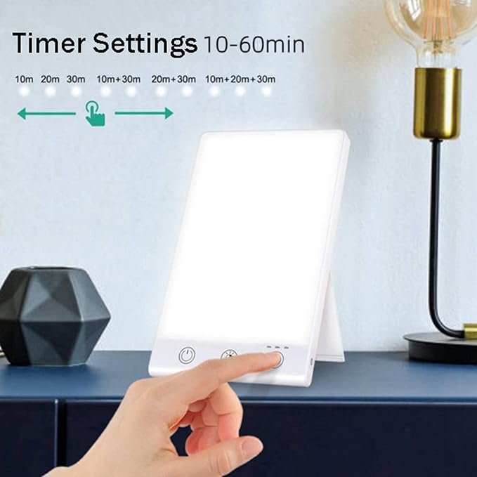 Enjoy Home R.S. Light Therapy Lamp LED UV-Free Daylight Lamps 10000 Lux, Timer Settings, Cool White Light Warm Light