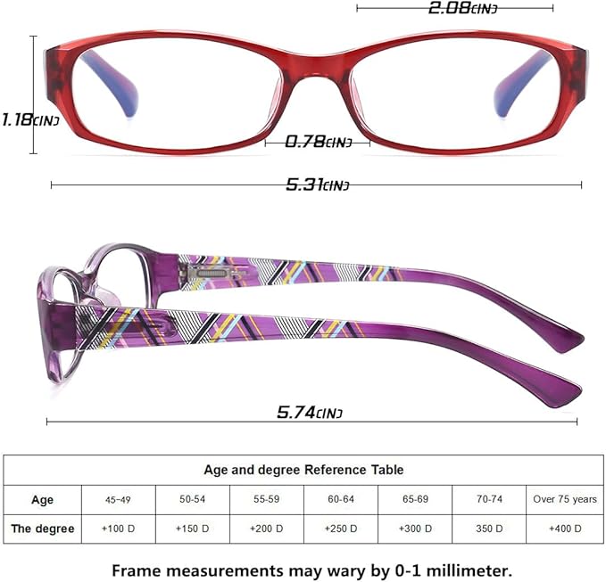 Reading Glasses for Women with Spring hinges 3.50 Blue Light Blocking Lenses, Fashion Pattern Print Readers with Case