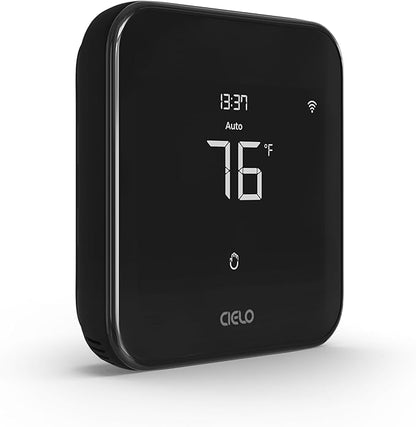 Cielo Smart Thermostat Eco (for Central HVAC) | Energy Star Certified | Supports Conventional Systems up to (2H/2C) & Heat Pumps (4H/2C) | Free C-Wire Adapter | NOT for Mini Split Systems | Black