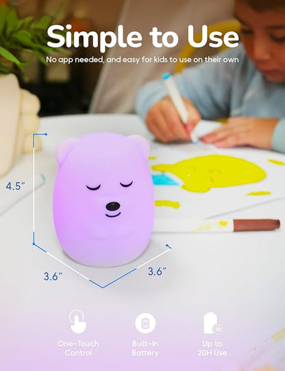 Breathing Pal 'Ted'- Mindfulness Breathing Light, Guided Visual Meditation Breathing Light, Anxiety Relief Items for Calm Down Corner/Meditation/Sleep for Adult&Kid