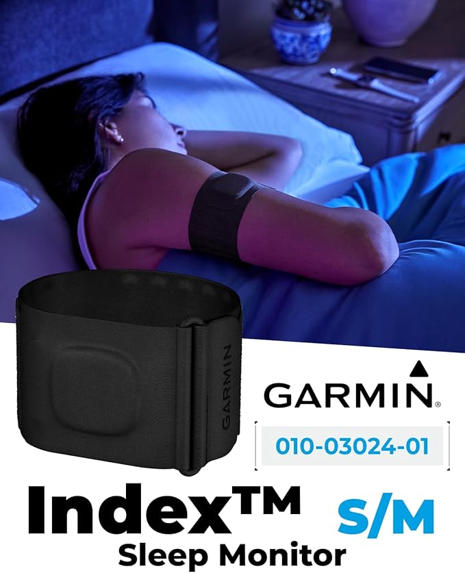 Garmin Index Sleep Monitor (S/M) – Smart Sleep Band with Advanced Sleep Tracking & Recovery Metrics, HRV, Skin Temperature & Women's Health Tracking, Garmin Connect Compatible + Wearable4U PowerBank