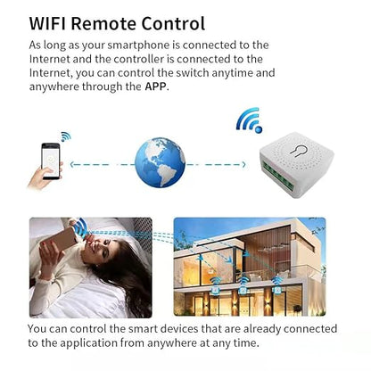 EweLink 16A Mini WiFi Relay Module Smart Switch,DIY Wireless Light Switch Voice Control Outlet for Smart Home Automation，Compatible with Alexa/Google Home(2 Packs)